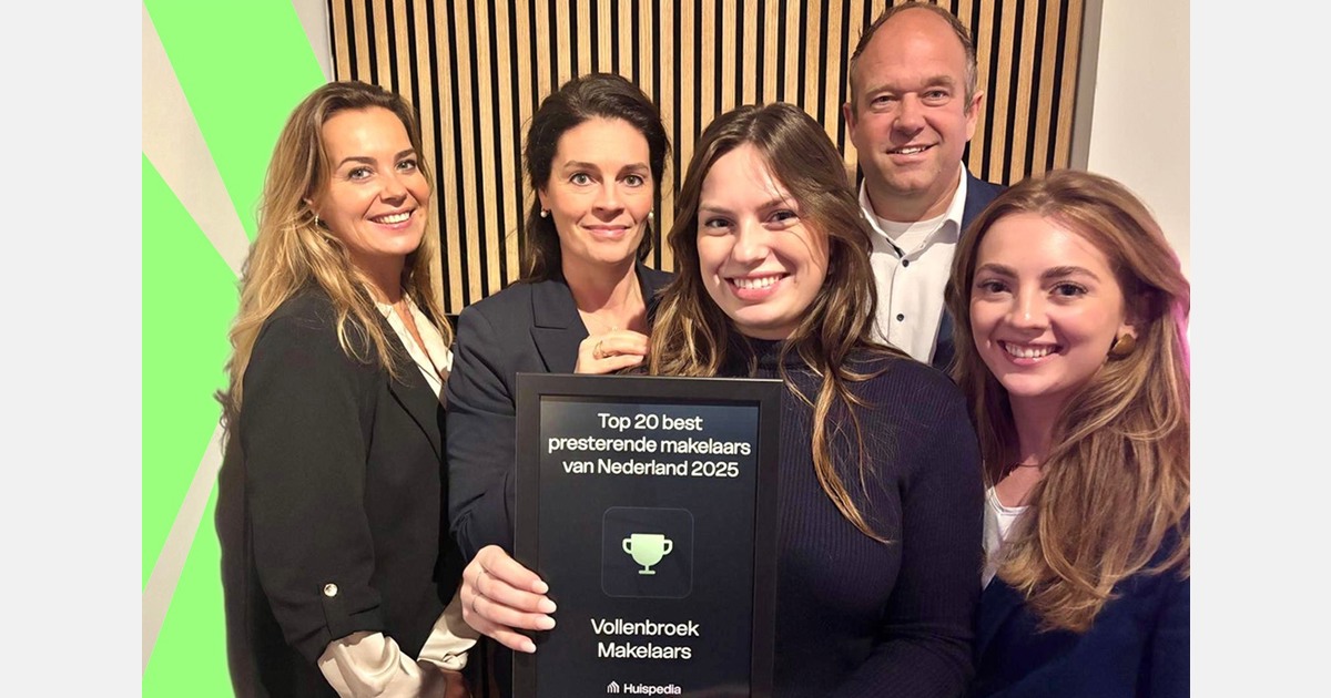 Huispedia maakt Top 20 best presterende makelaars van Nederland bekend