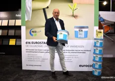 Rob Eygelsheim van Forbo Eurocol had de 616 meegenomen naar InCoDa, een duurzame, biobased linoleumlijm.