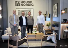 Het team van de Deense onderneming House Nordic toonde een groot deel van 170 nieuwe producten, met van links naar rechts Rasmus Andersen, ceo Henrik Jørgensen, Mikkel Sigvardt en Thomas Chemnitz.