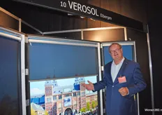 Directeur projecten Coen Jansen van Verosol uit Vlaardingen met de nieuwste zonwering.