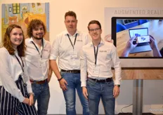 Thalia Verbeek, Roel Pieterse, Bart van Strien en Dennis van den Broek (v.l.n.r.) van Sticky Lock, dat apps en 3D games ontwikkelt, implementeert en publiceert door middel van de nieuwste technologieën zoals Augmented Reality, Virtual Reality en WebGL.