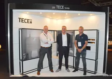 Thomas Mulder (l), Marcel Saelens en Peter Boekholt (r) van het Duitse bedrijf TECE.