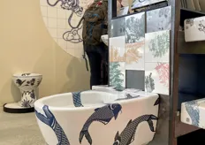 De wc potten waren versierd met creaties van ontwerper Esther Derkx.