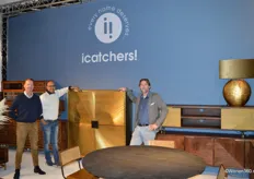Cees van Schuppen, Gaurav Bhandari en Bart Bockweg van I-Catchers. De meubelgroothandel nam voor de tweede keer deel aan de beurs.