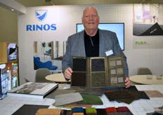 Peter Kuipers van Rinos, dat een nieuwe entreecollectie van modulaire vloertegels toonde. Ze worden per doos geleverd.