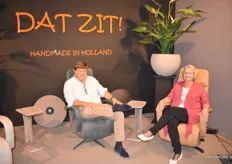 Rob en Corrie Réparon van Skalma ( Deense zitmeubelfabrikant) en Dat Zit! (handgemaakte relaxfauteuils).