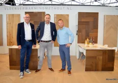 Bert Reinders, Edwin Hammink en Danny Vleeschhouwer voor de stand van vloerverwerkingmethout.nl