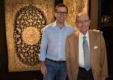 Amando Malengreaux met zijn 88-jarig opa Francois Malengreaux van het gelijknamige familiebedrijf Malengreaux Decor uit Brussel, gespecialiseerd in Oosterse tapijten.