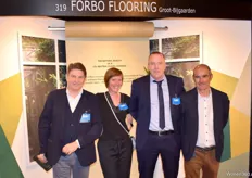 V.l.n.r. Eric Casoli, Liza Rebry, Yves Timmerman en Jean-Marie Decroos van Forbo Flooring uit Groot-Bijgaarden.