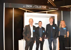 V.l.n.r. Vincente, Ruben, Stephane en Evy presenteerden de dimbare verlichting van Onok by Collective.