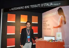 Het Italiaanse textiel bedrijf Alessandro Bini Tessuti D'Italia werd vertegenwoordigd door Ricardo Neves.