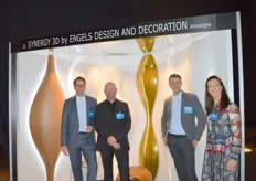 V.l.n.r. Daniël, Sascha, Davy en Catherine van Hi-Macs en Synergy 3D by Engels Design and Decoration.