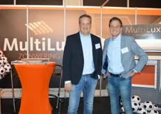 Kees Dubbeld met zoon Derrick van groothandel Multilux Zonwering. Het in Middelharnis gevestigde bedrijf was voor het eerst als exposant aanwezig op de beurs en was zeer tevreden over deze eerste deelname. 