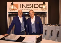 Henk Jongenelen en Dick van Geest van Inside Blinds, een familiebedrijf uit Roeselare met zo'n 75 werknemers die al 25 jaar innovatieve gordijnen en jaloezieën produceert.
