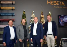 V.l.n.r. Harry Weij, Johan Kleppe, Gerrit Beens en Hans Vinke van Hebeta, een groothandel in tapijt, projecttapijt, pvc vloeren, laminaat en toebehoren.