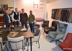 V.l.n.r. André Schuppert, Eric Peereboom, Luuk Teeuwen en Hasan Uzun van HE Design, dat een twee keer zo grote stand had dan vorig jaar door allerlei nieuwe producten.    